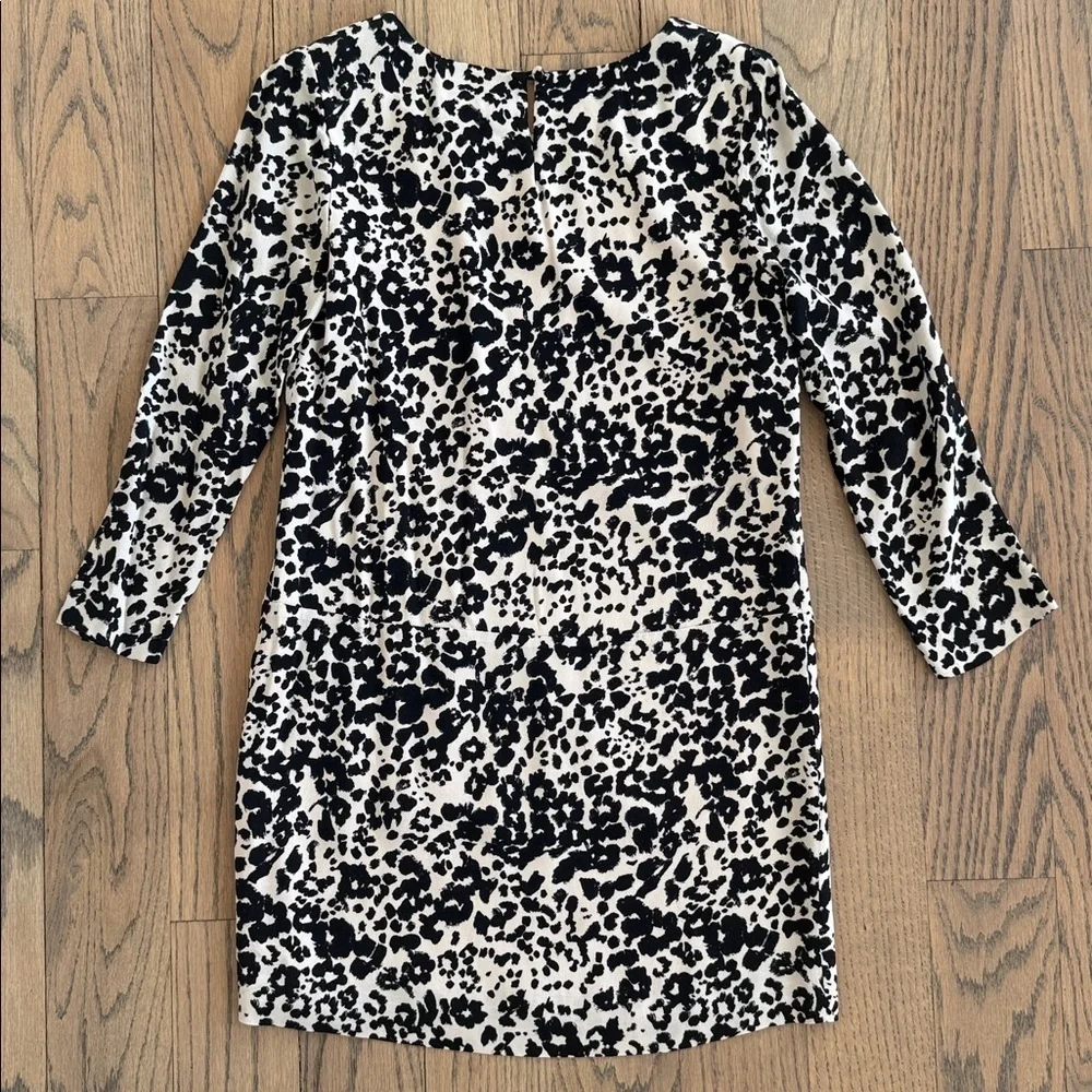 J Crew Women’s Jules Snowcat Print 3/4 Sleeve Dress Size 2